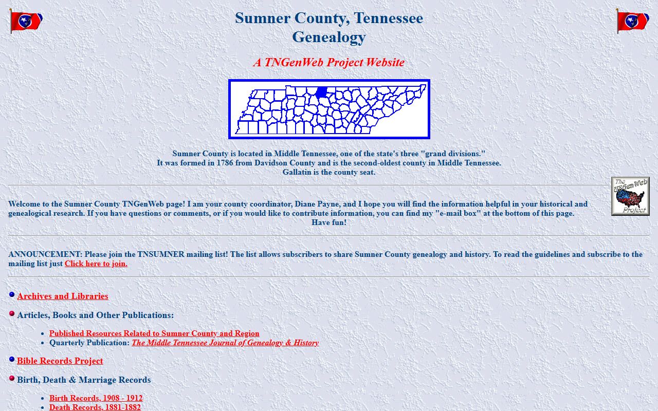 Gallatin Sumner County TNGenWeb obituary records
