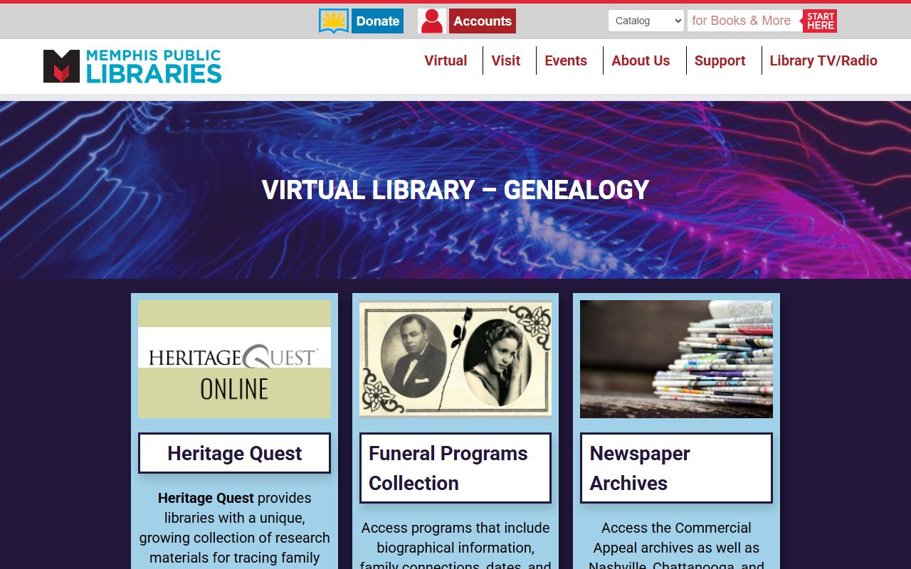 Memphis library obituary records