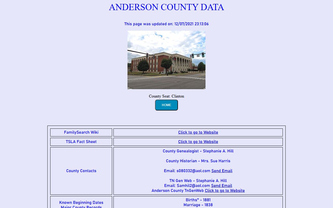 Anderson County obituary records on the Tennessee Genealogical Society county page