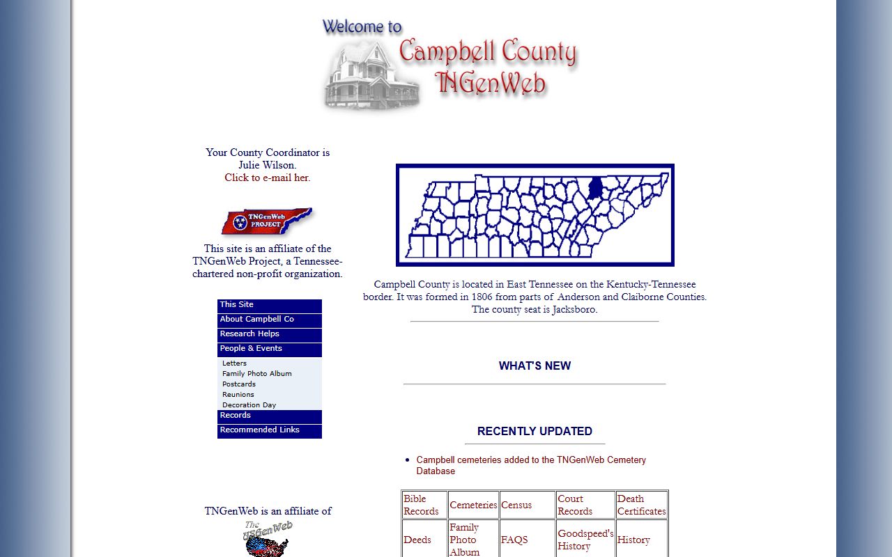 Campbell County obituary records from TNGenWeb