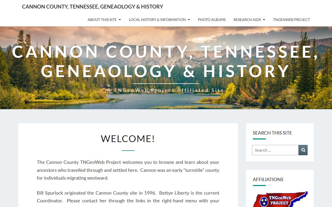 Cannon County obituary records from TNGenWeb