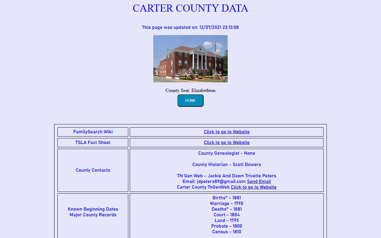 Carter County obituary records on the Tennessee Genealogical Society county page