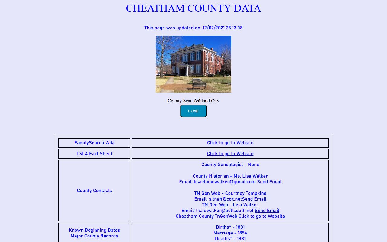 Cheatham County obituary records on the Tennessee Genealogical Society county page
