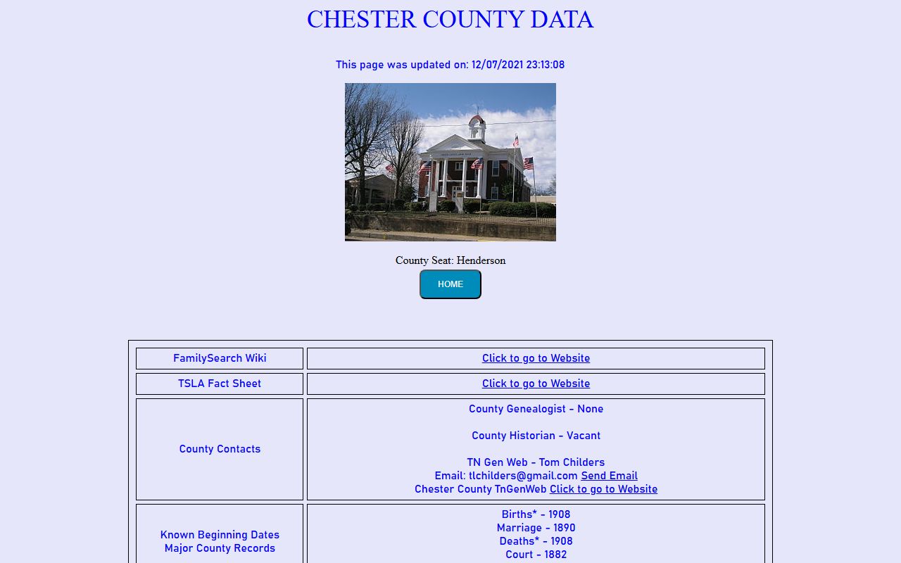 Chester County obituary records on the Tennessee Genealogical Society county page