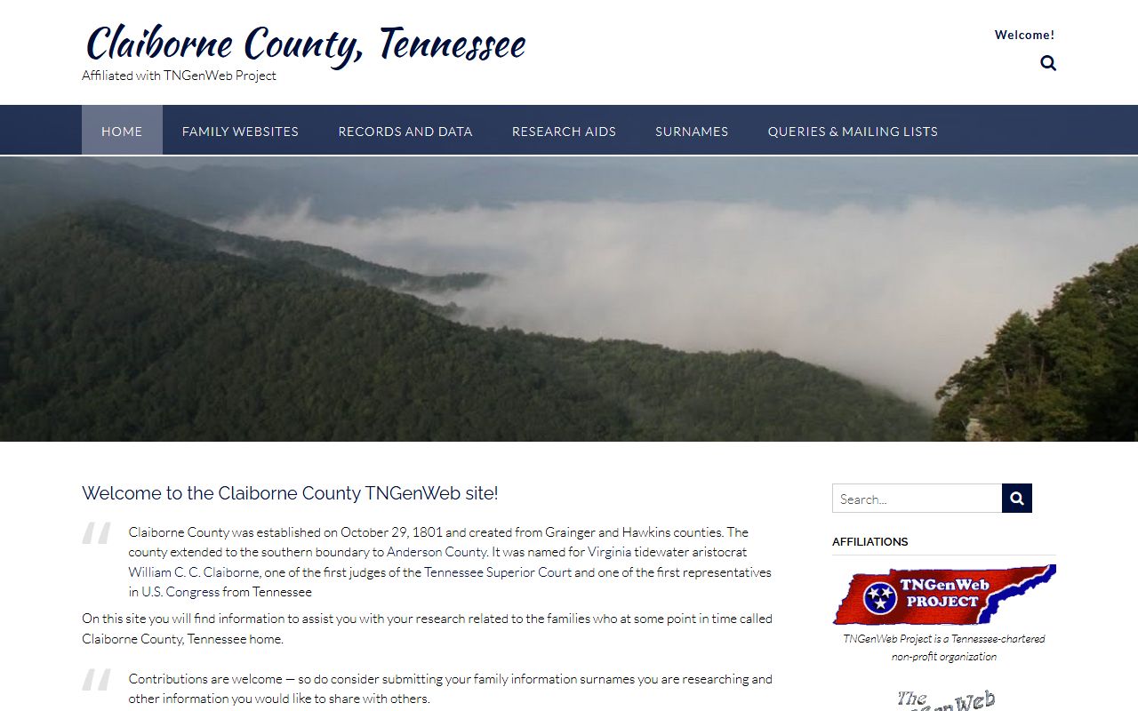 Claiborne County obituary records at Claiborne County TNGenWeb