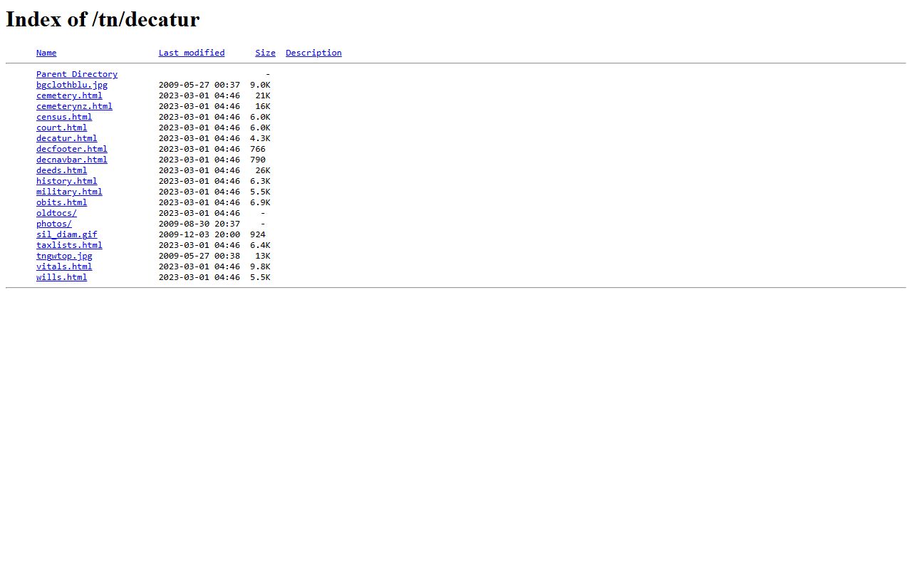 Decatur County obituary records on USGenWeb archives