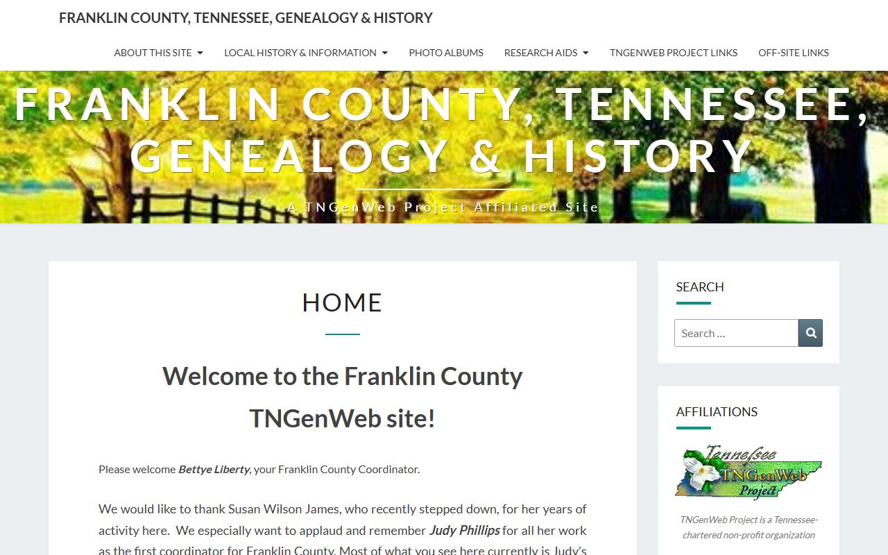 Franklin County obituary records from TNGenWeb