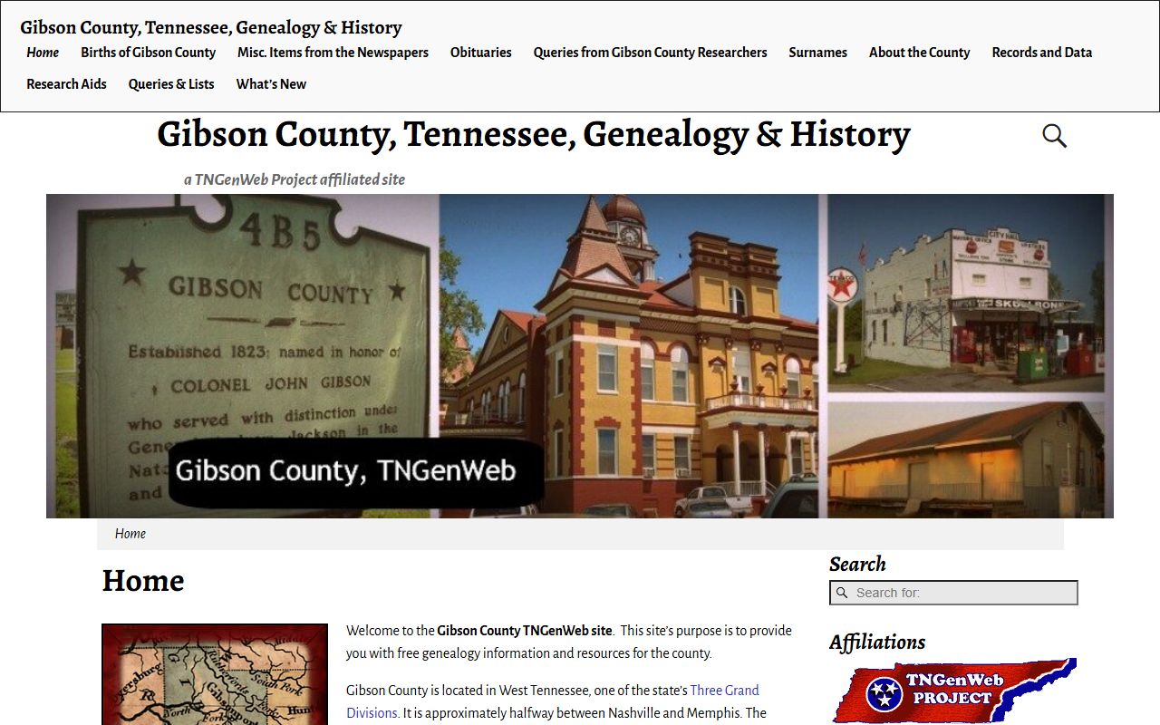 Gibson County obituary records from TNGenWeb