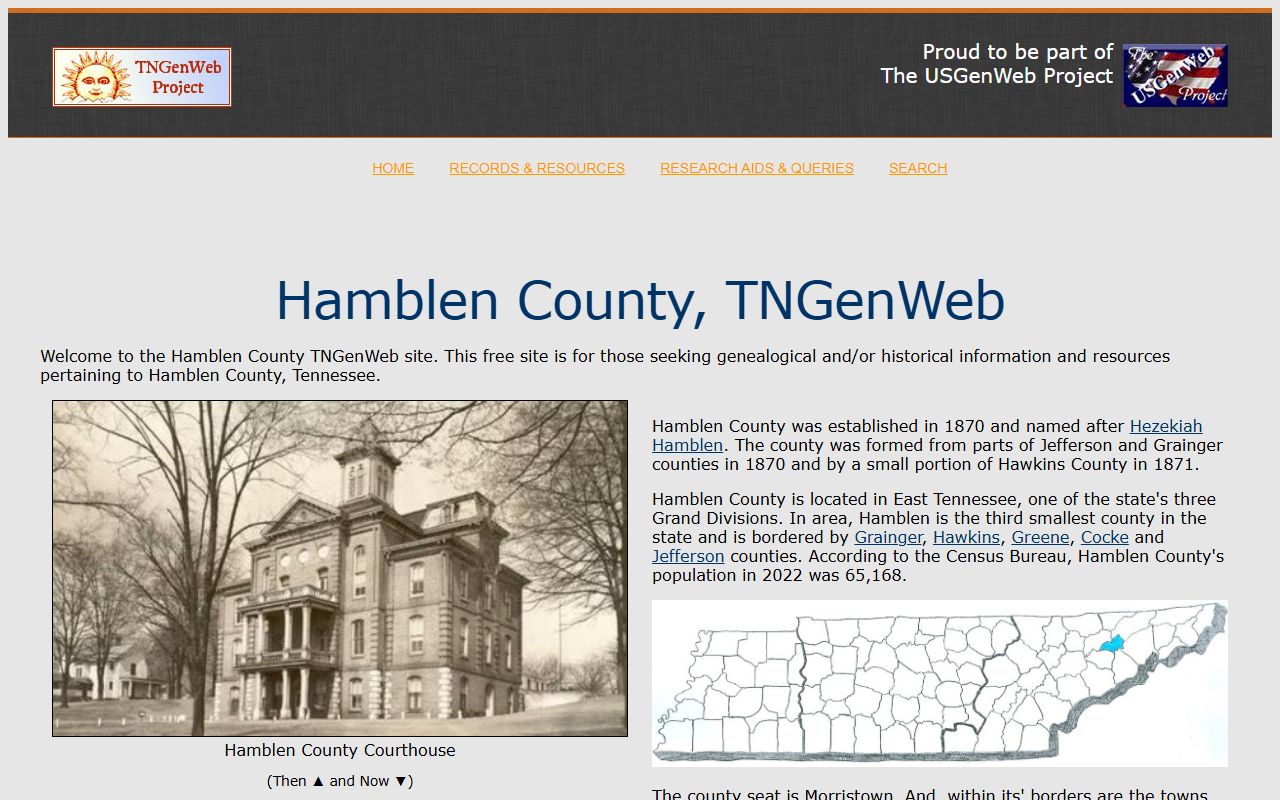 Hamblen County obituary records at Hamblen County TNGenWeb