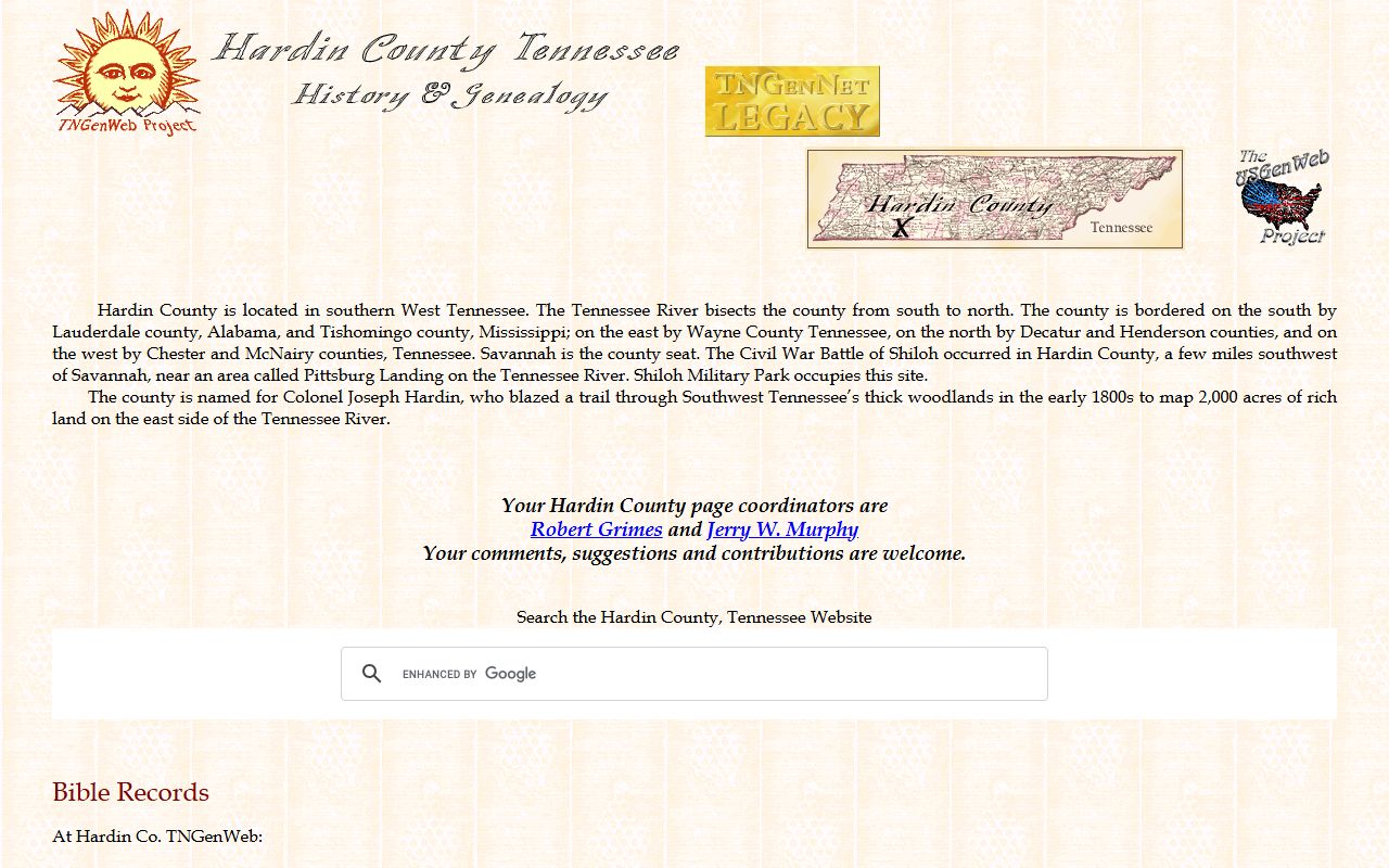 Hardin County obituary records on Hardin County TNGenWeb