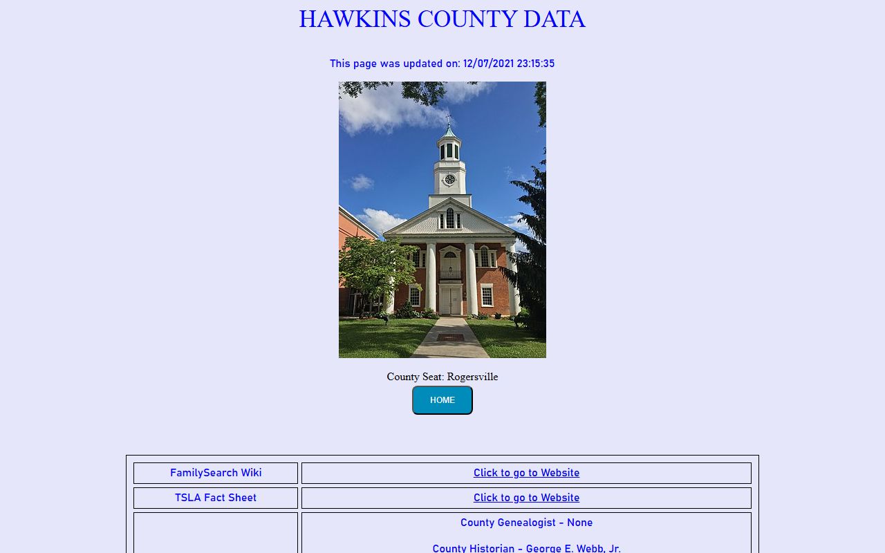 Hawkins County obituary records on the Tennessee Genealogical Society county page