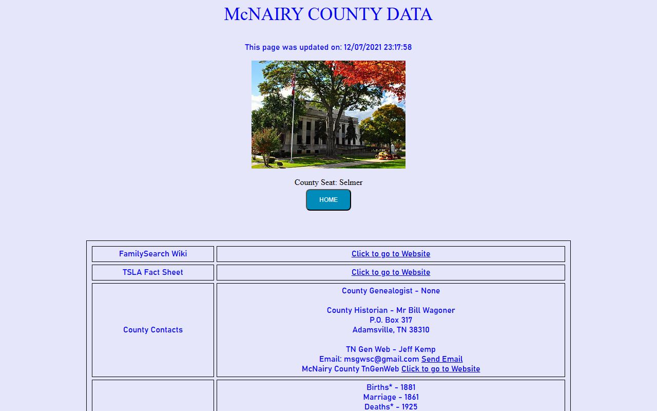 McNairy County obituary records on the Tennessee Genealogical Society county page