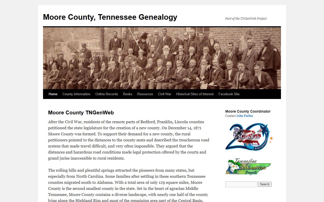 Moore County obituary records at Moore County TNGenWeb