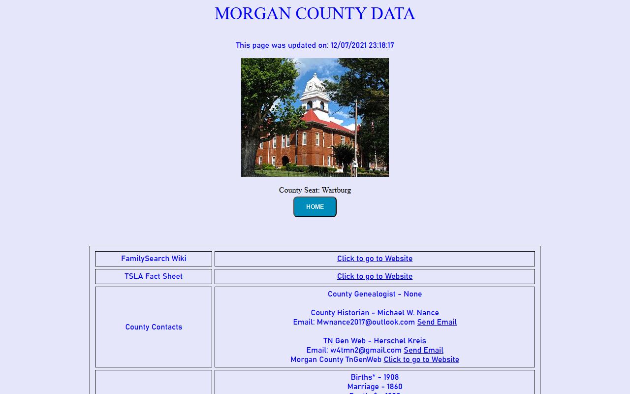 Morgan County obituary records at Tennessee Genealogical Society county page
