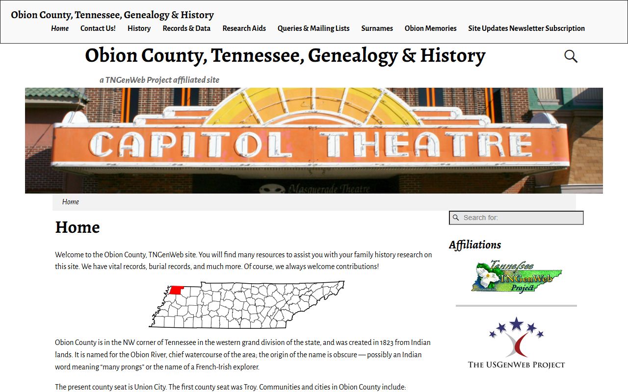 Obion County obituary records at Obion County TNGenWeb