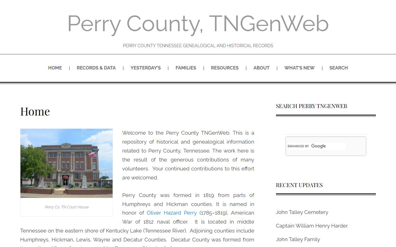Perry County obituary records on TNGenWeb