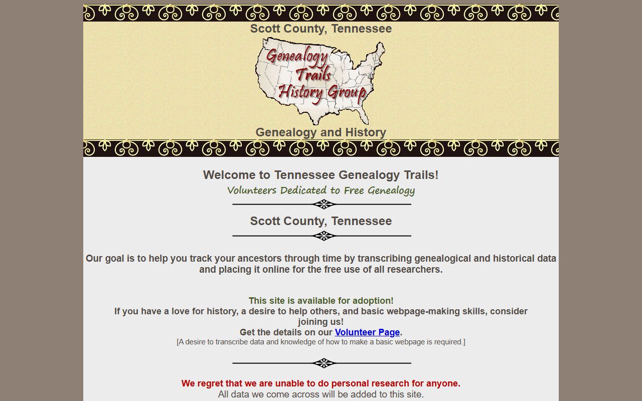 Scott County obituary records on Genealogy Trails Scott County