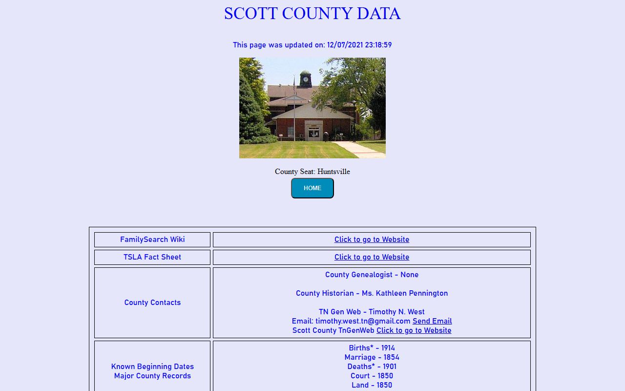 Scott County obituary records on the Tennessee Genealogical Society county page