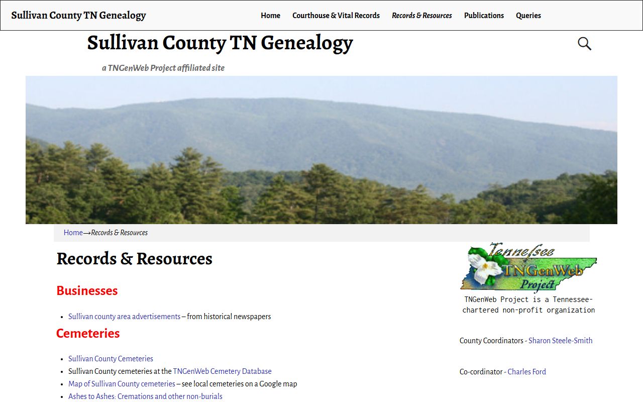 Sullivan County obituary records index image