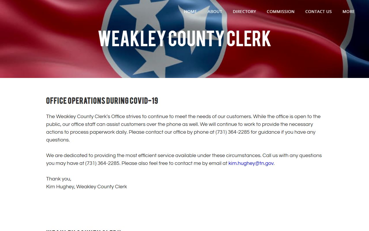 Weakley County Clerk obituary records research